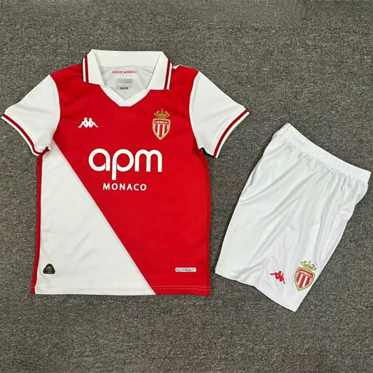 2024-25 Monaco Home Kids Soccer Jersey Suit