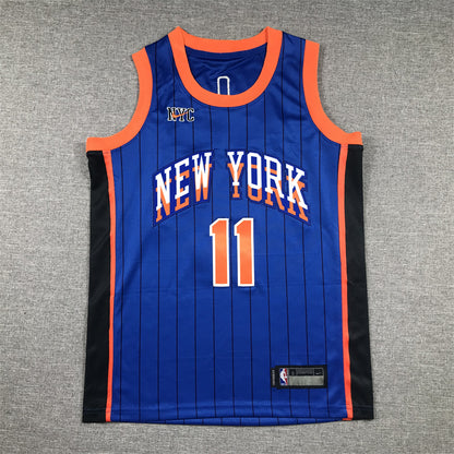 New York Knicks BRUNSON # 11 Blue City Edition and White Kids NBA Jersey