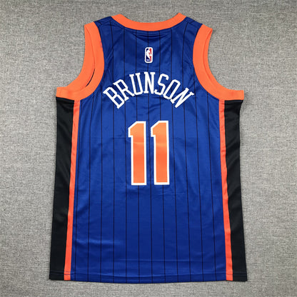 New York Knicks BRUNSON # 11 Blue City Edition and White Kids NBA Jersey