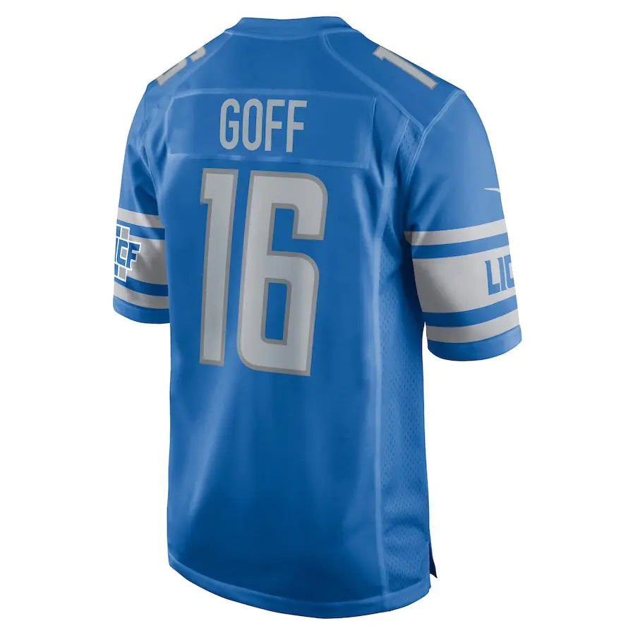 Camiseta azul de Jared Goff de los Detroit Lions para hombre