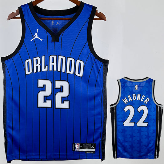 2024/25 Orlando Magic WAGNER #22 Sapphire Blue NBA Jerseys Hot Pressed