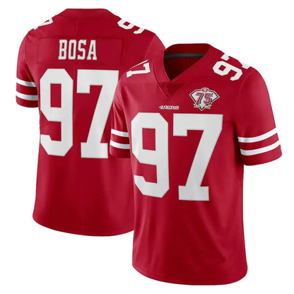 San Francisco 49ers Scarlet Red Jersey - Kittle, Bosa, McCaffrey, Purdy Jersey