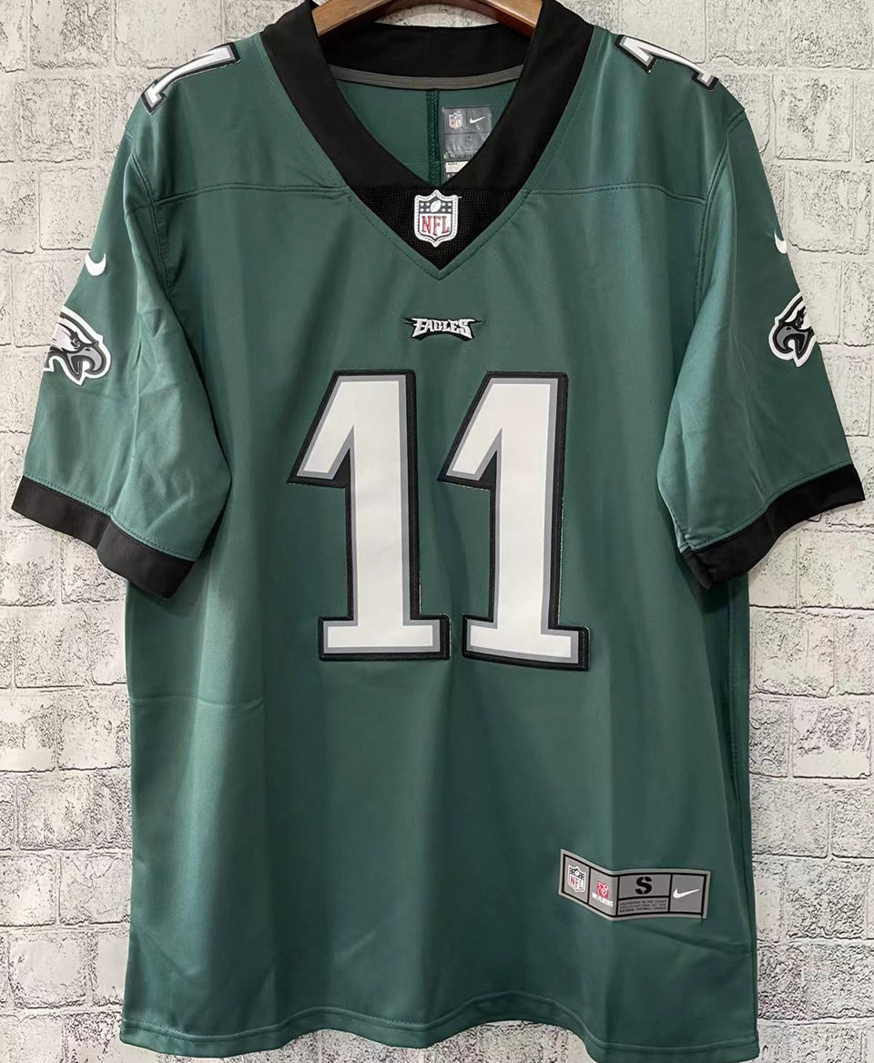 Men Philadelphia Eagles BROWN # 11 Green NFL Jersey