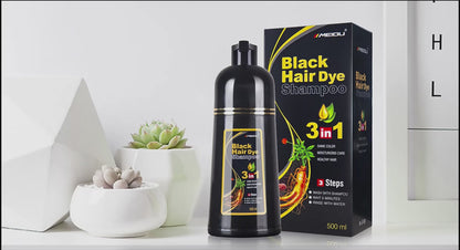 MEIDU White To Black Bubble Hair Color Cream -3-in-1 Black Hair Dye Shampoo