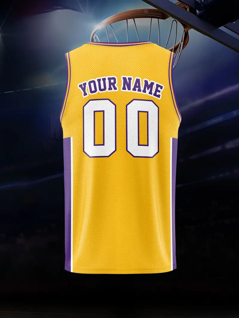 NBA Los Angeles Lakers Jersey - Breathable Fabric Basketball Jersey with Customized Name and Number Printed