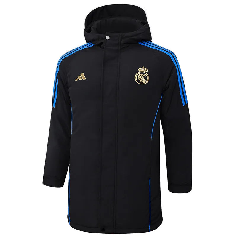 R. Madrid Logo Hooded Windbreaker Fabric Cotton Coat