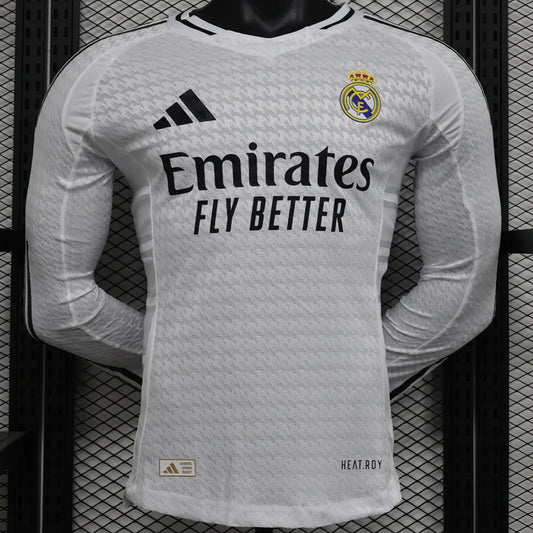 2024-25 RMA Home Long Sleeve Player Version Soccer Jersey