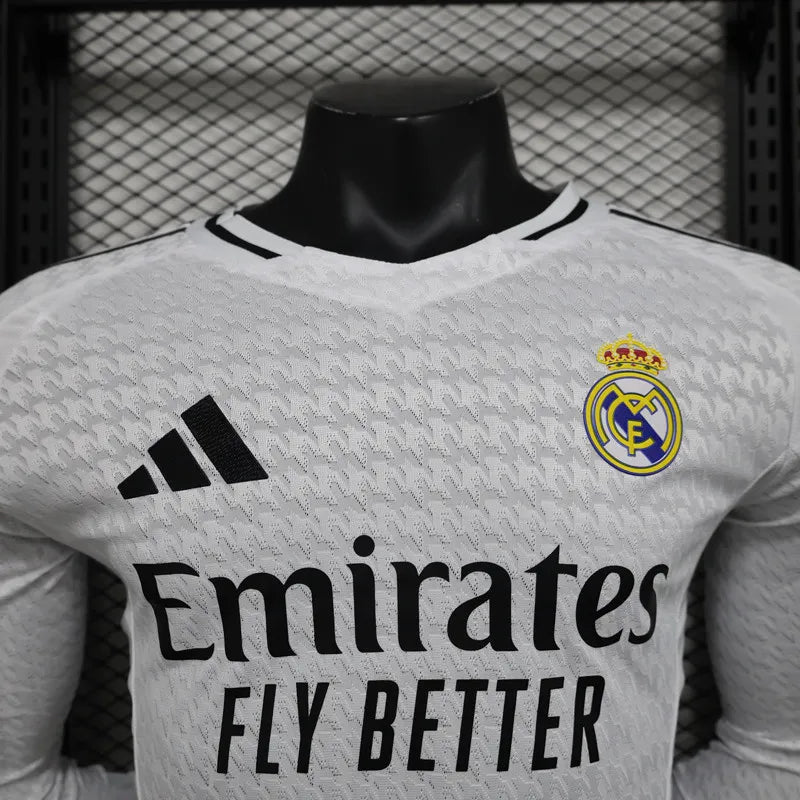 2024-25 RMA Home Long Sleeve Player Version Soccer Jersey