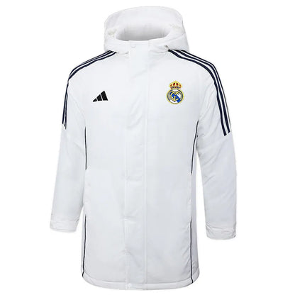 R. Madrid Logo Hooded Windbreaker Fabric Cotton Coat