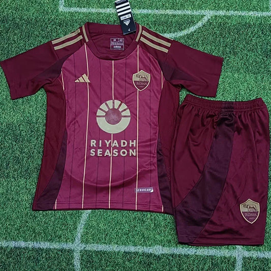 2024-25 Roma  Home Kids Soccer Jersey Suit