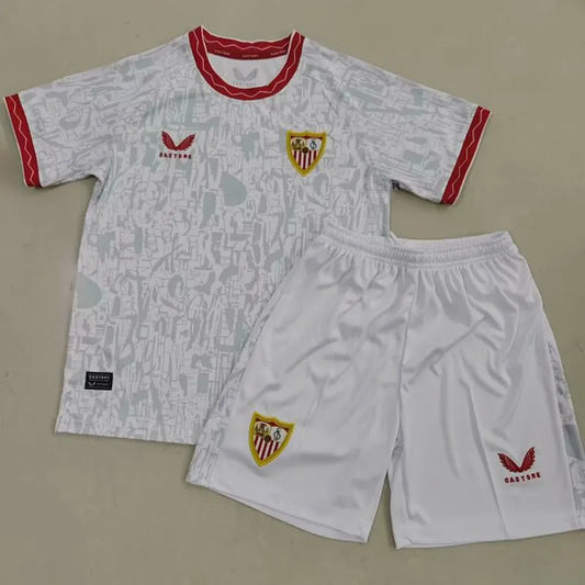 2024-25 Sevilla Home Kids Soccer Jersey Suit