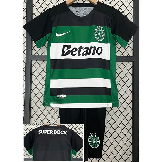 2024-25 Sporting Lisbon Home Kids Soccer Jersey