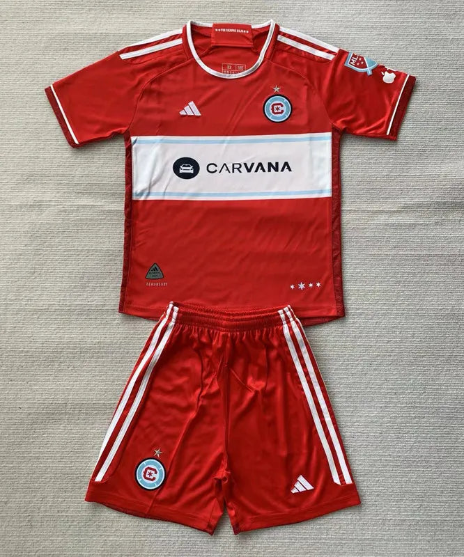 2024-25 Chicago Fire Home Kids Soccer Jerse