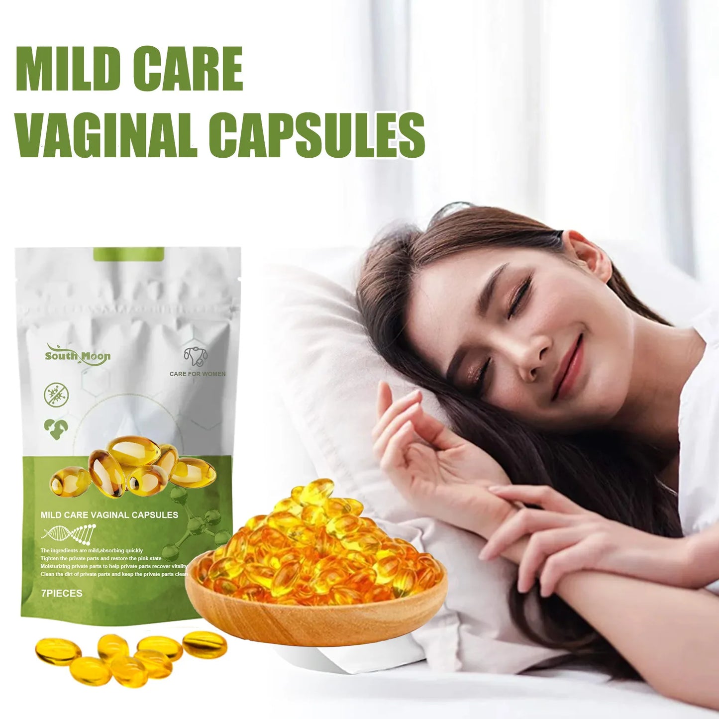 SOUTH MOON Vaginal Firming Capsules Anti-Itching Detox Tightening Private Part Peculiar Smell Eliminate Vagina Narrow Feminine Hygiene Care