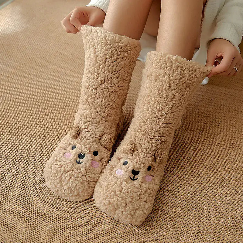 Calcetines tipo pantuflas TWS Fuzzy Golden Doodle