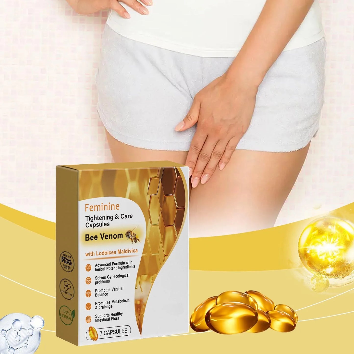 Bee Capsules Instant Itch Relief and Firming Capsules for Women