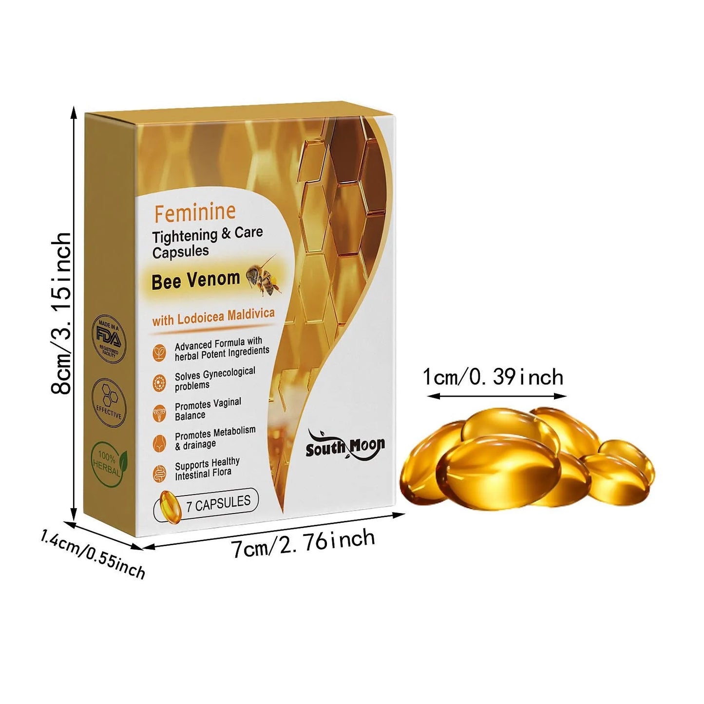 Bee Capsules Instant Itch Relief and Firming Capsules for Women