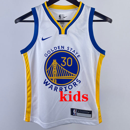 Warriors CURRY #30 White Kids NBA Jersey